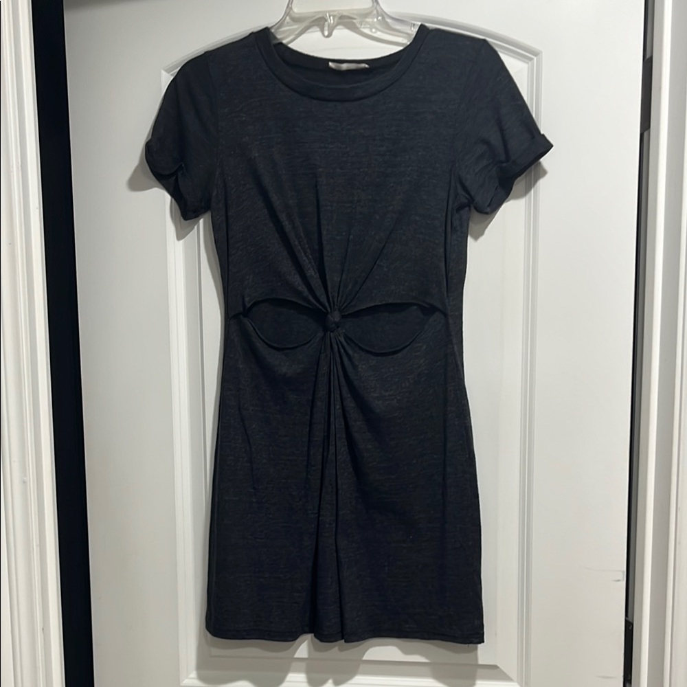 Honey Punch Charcoal Cut Out Mini Dress